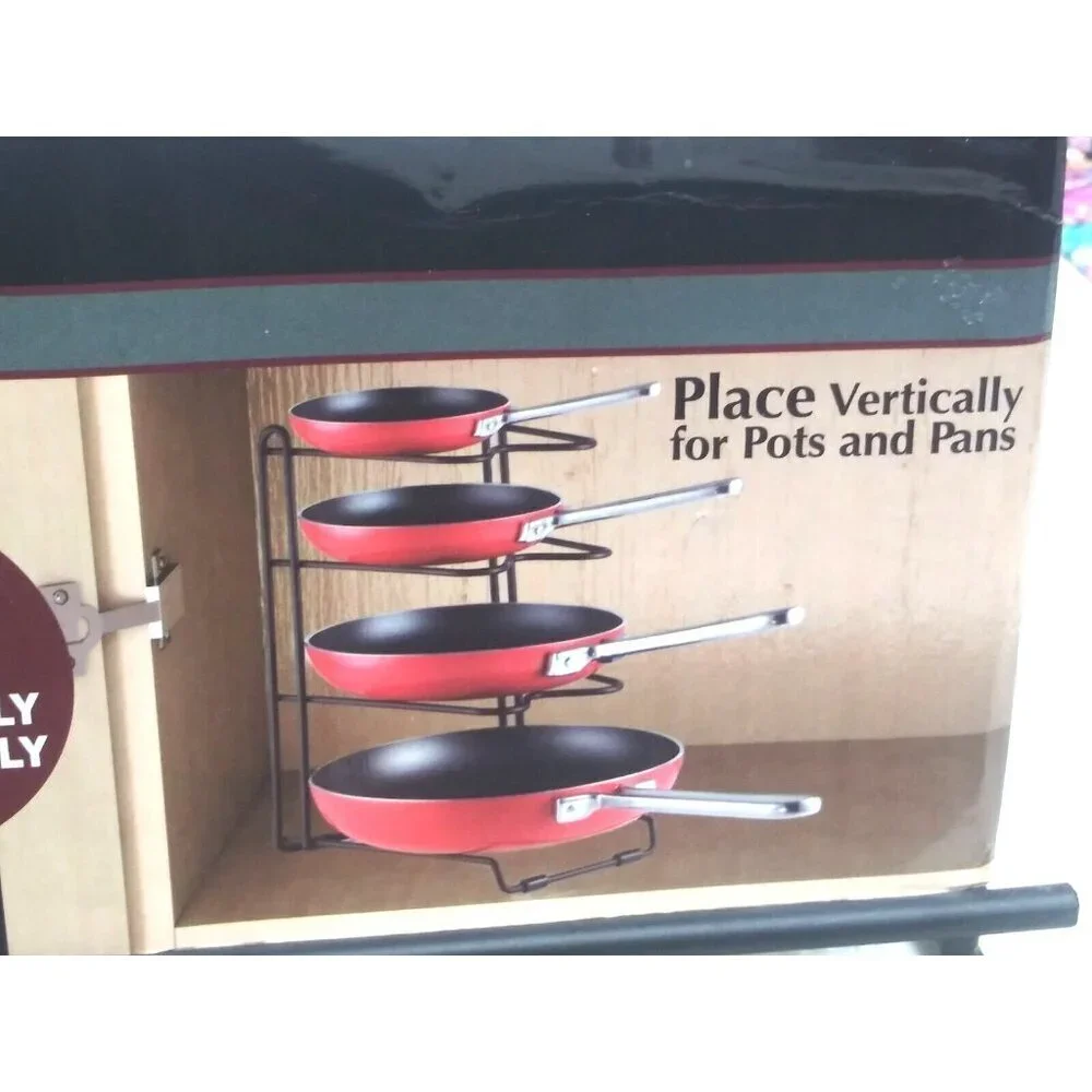 NEW Farberware Kitchen Organizing Rack Bakeware Pans Pot Lids Cutting Board etc